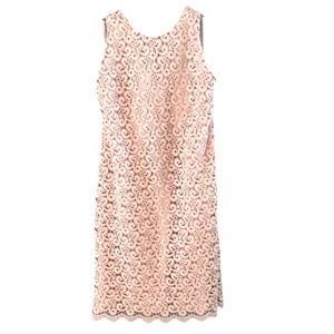 Massimo Dutti Guipure pink lace dress 6